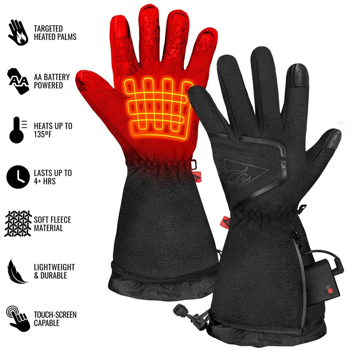 Open Box ActionHeat AA Women's Fleece Heated Gloves 2.0