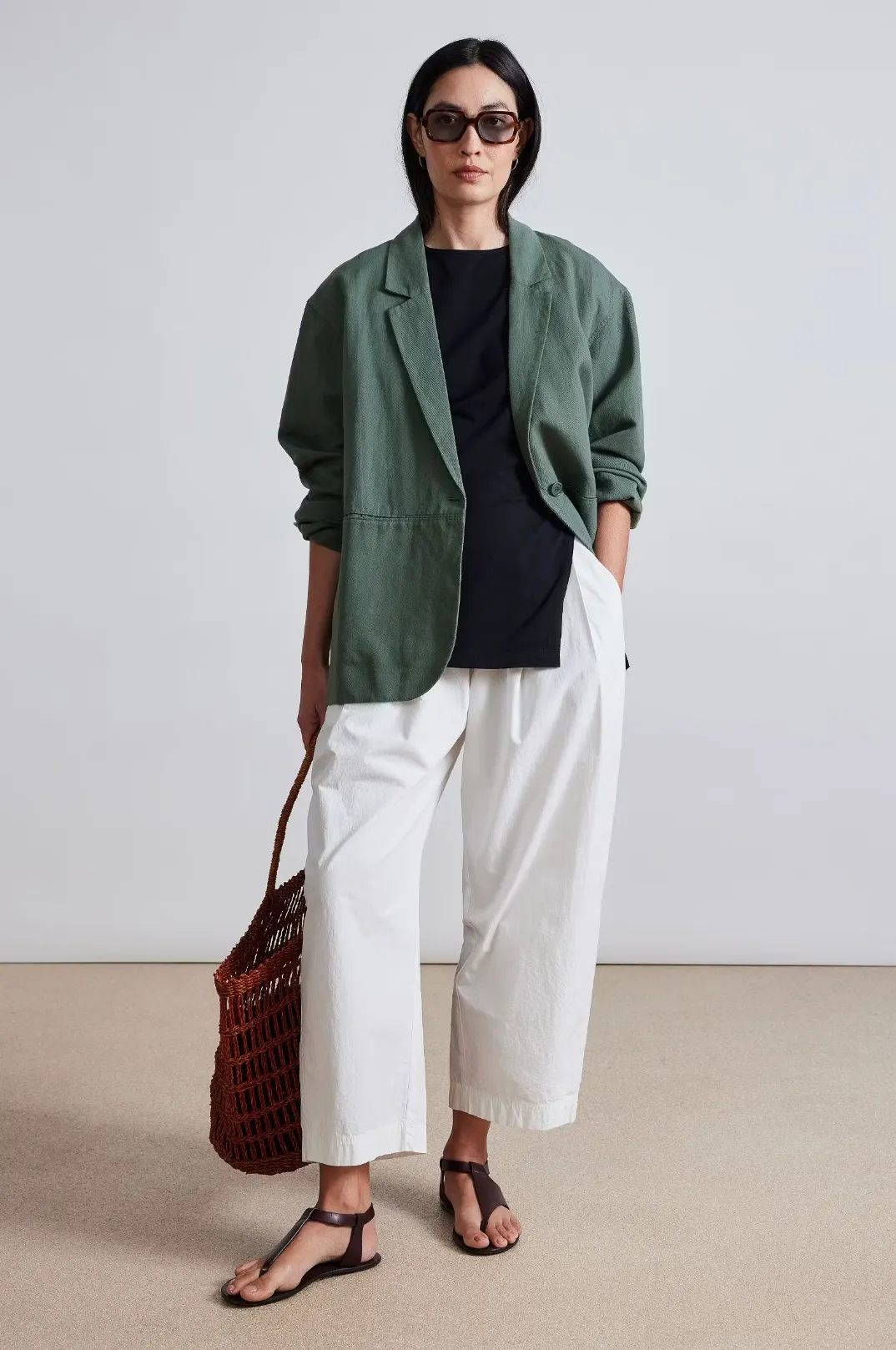 Oversized Blazer, Thyme