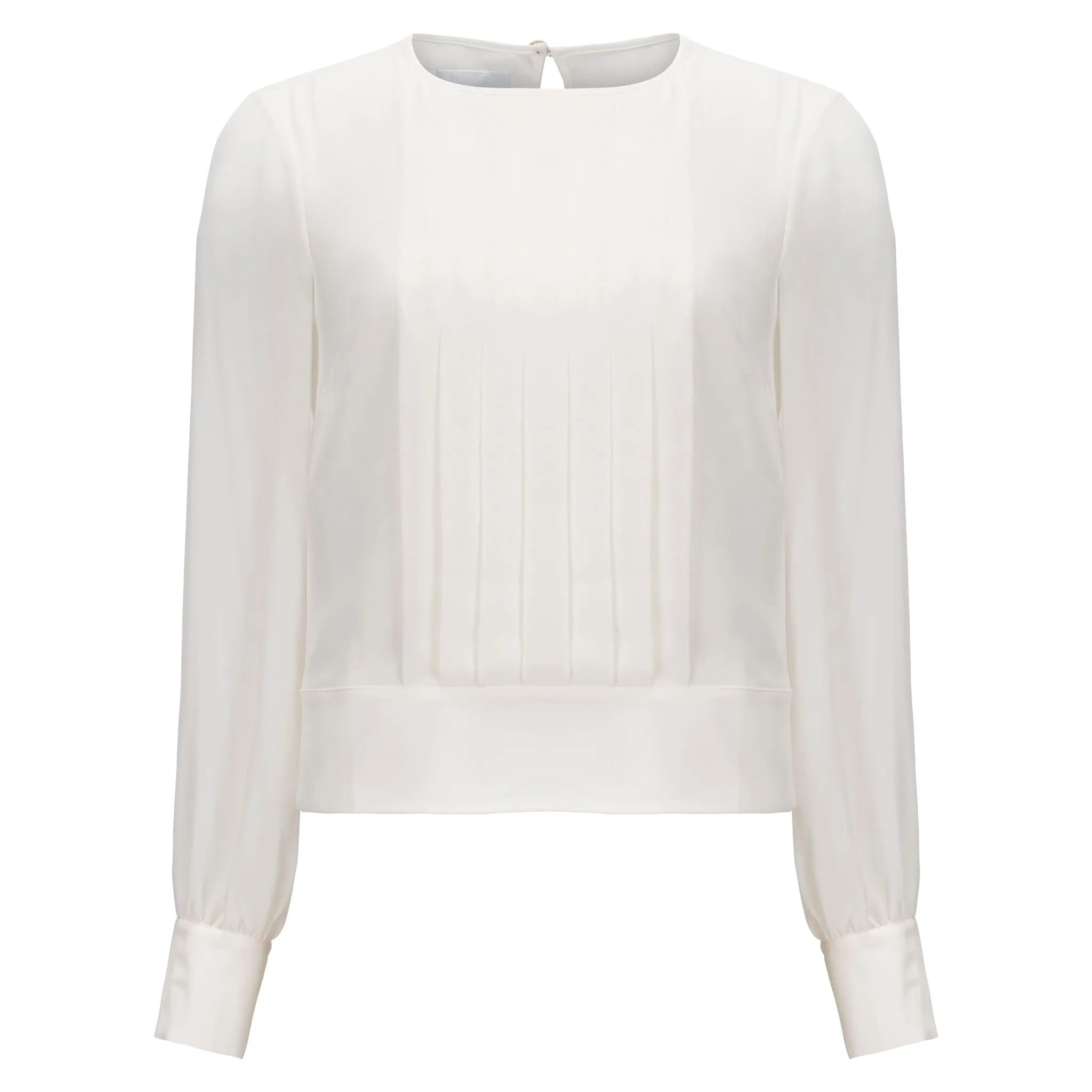 Pleated Crepe Blouse - Ivory