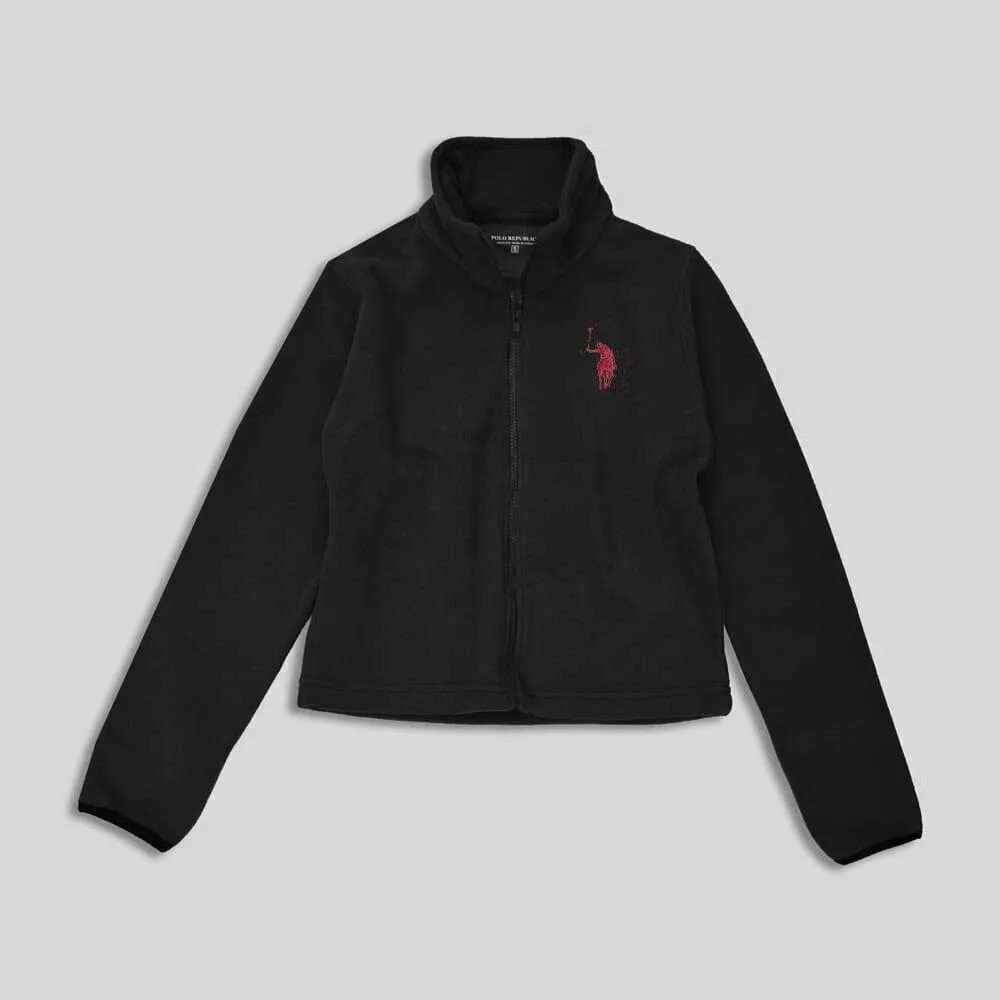 Polo Republica Women's Signature Pony Embroidered Polar Fleece Zipper Jacket