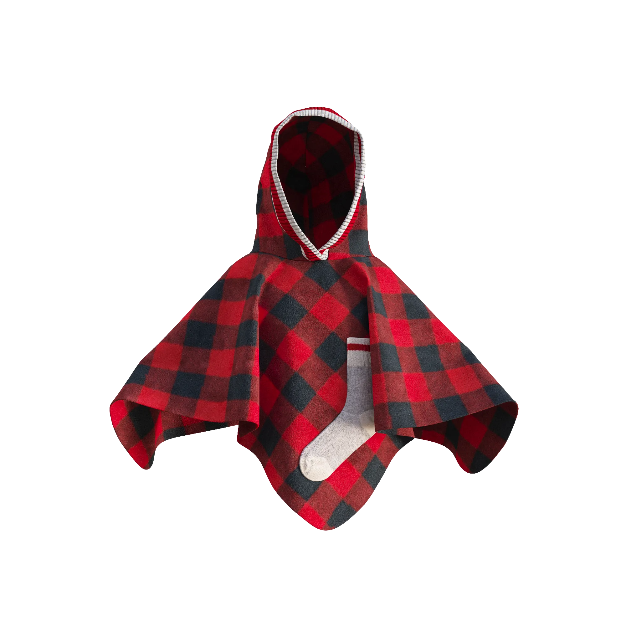 Pookie Poncho - Red Toddler/Youth Polar Fleece