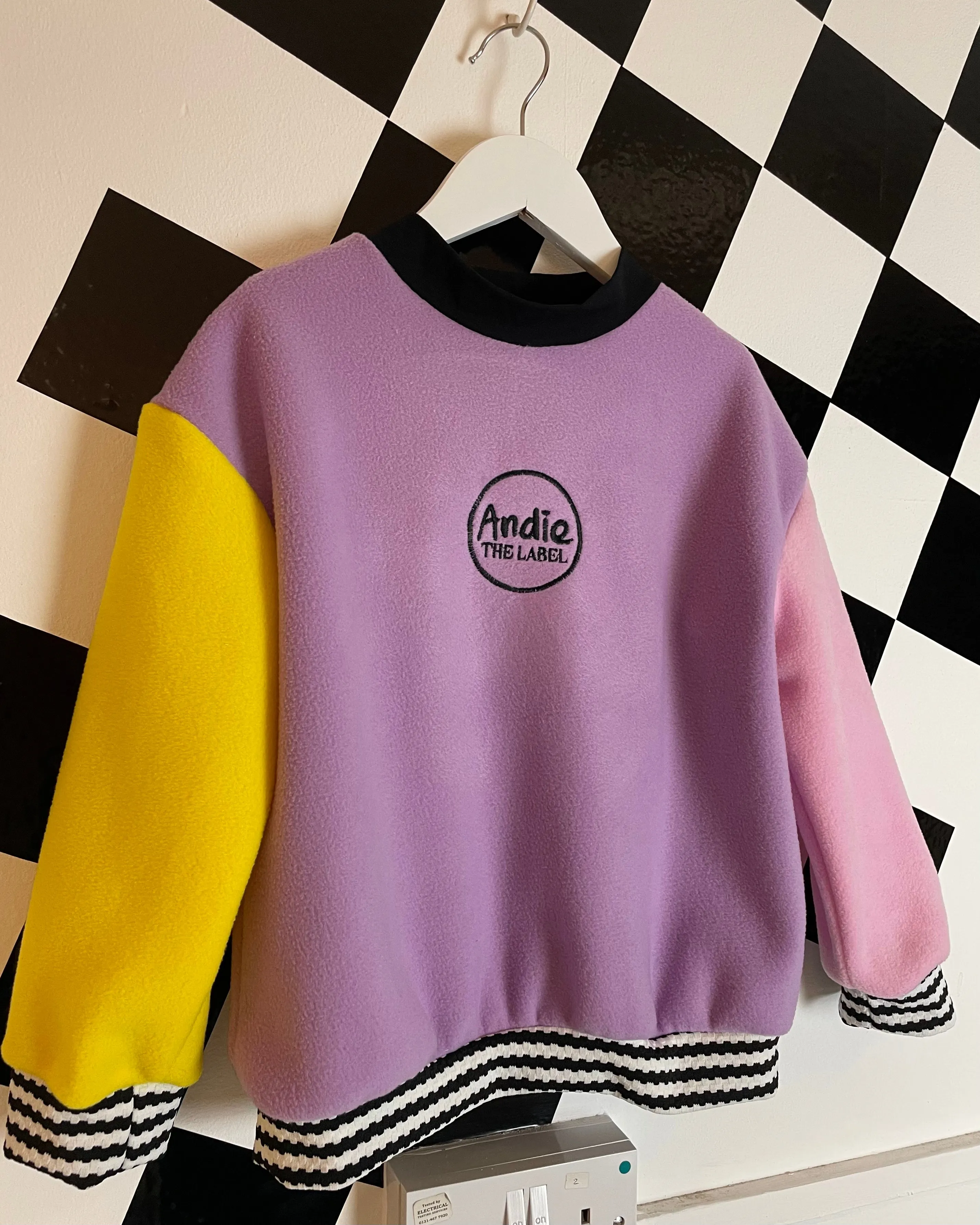 Purple Pink & Yellow Fleece Jumper Adult