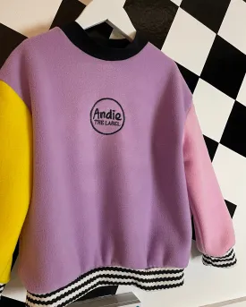 Purple Pink & Yellow Fleece Jumper Adult