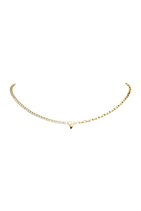 PV Tennis & Chain Necklace 14K Gold Plated