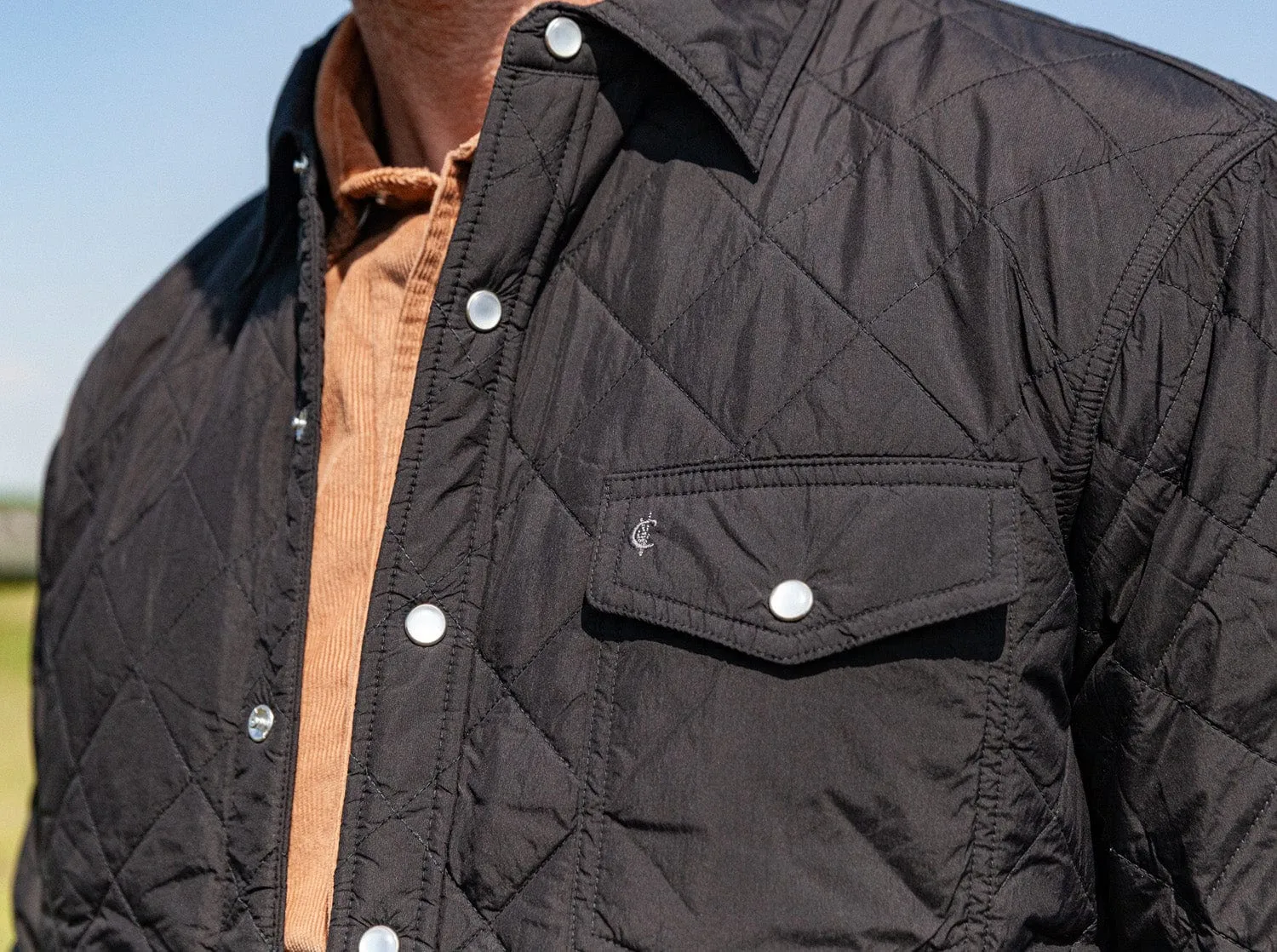 Quilted Shacket - Black