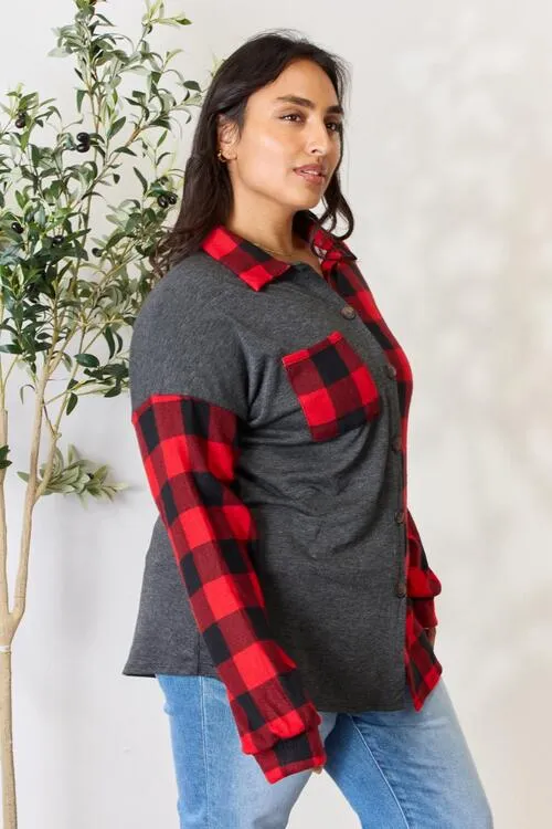 Randi Plaid Button Down Shacket