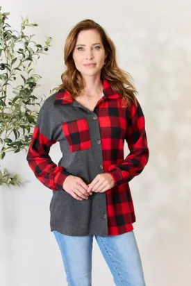 Randi Plaid Button Down Shacket