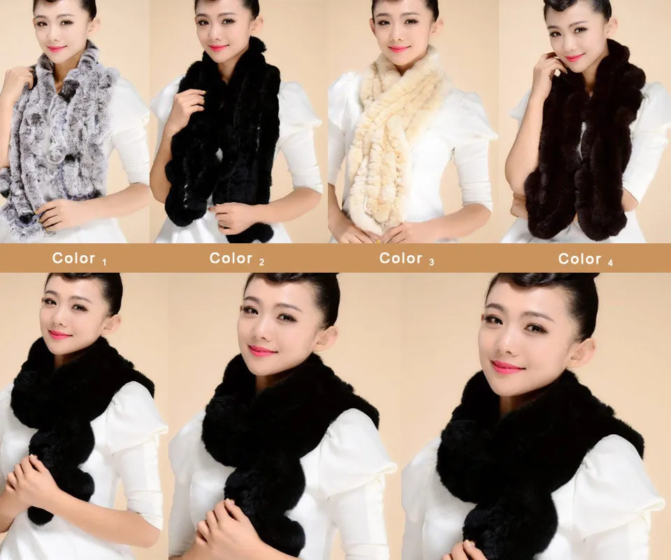 Real REX Rabbit Fur Scarf Wrap Cape Shawl Neck Warmer Women Children Scarf Unisex FS14517