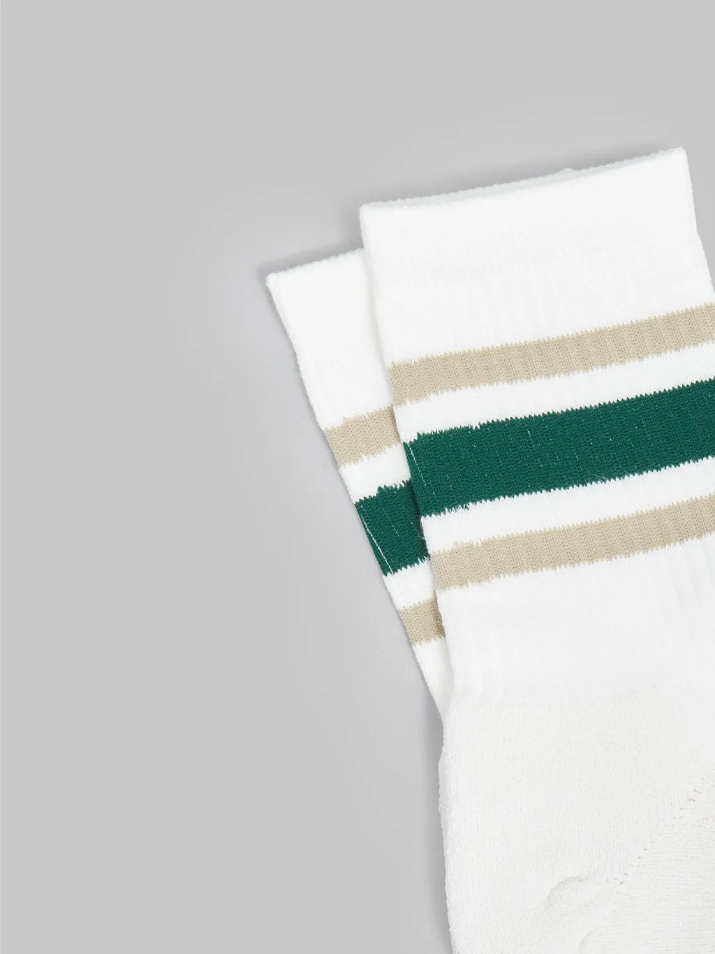 ROTOTO Washi Cushion Stripe Crew Beige/Green