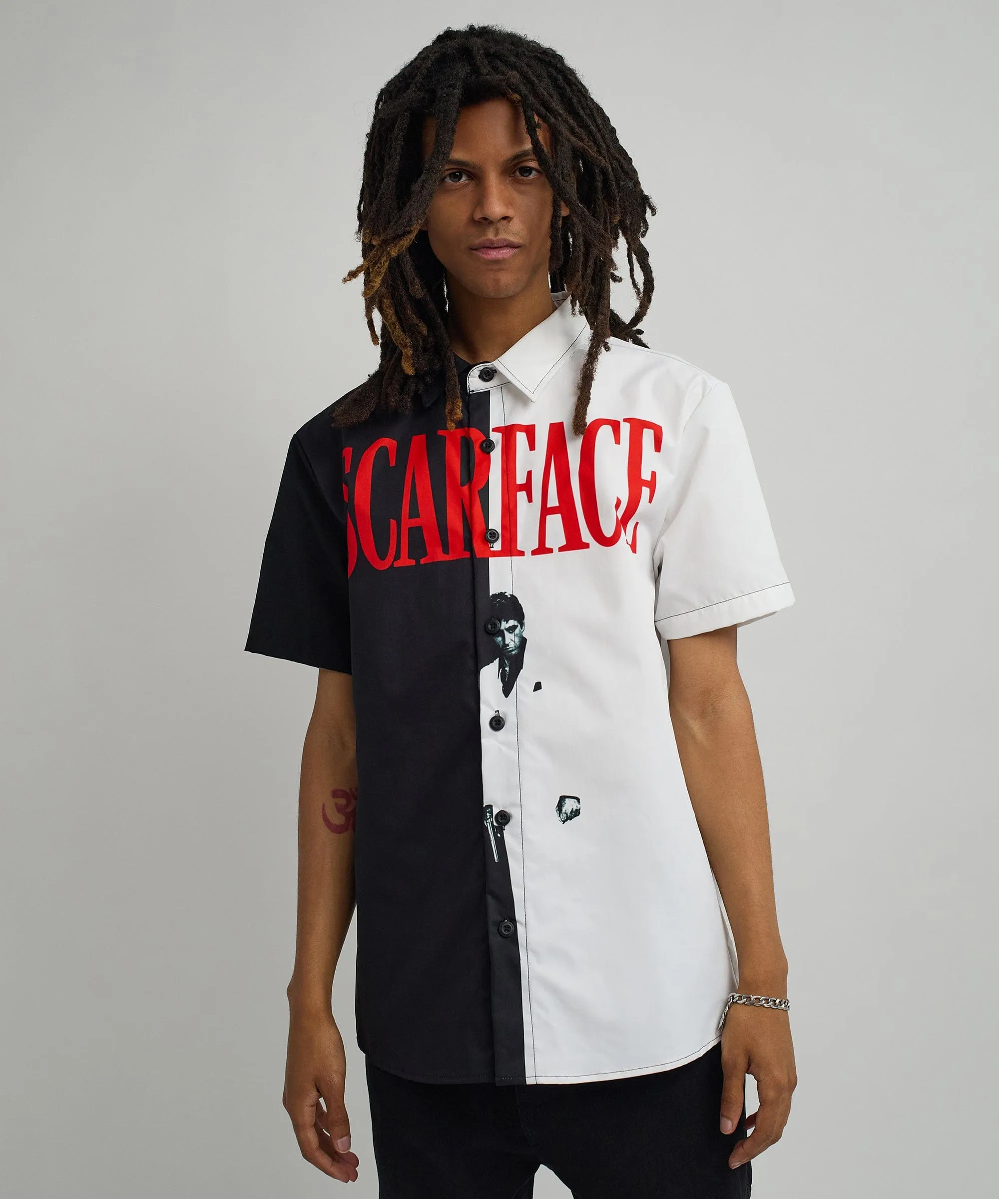 Scarface Split Woven Short Sleeve Shirt