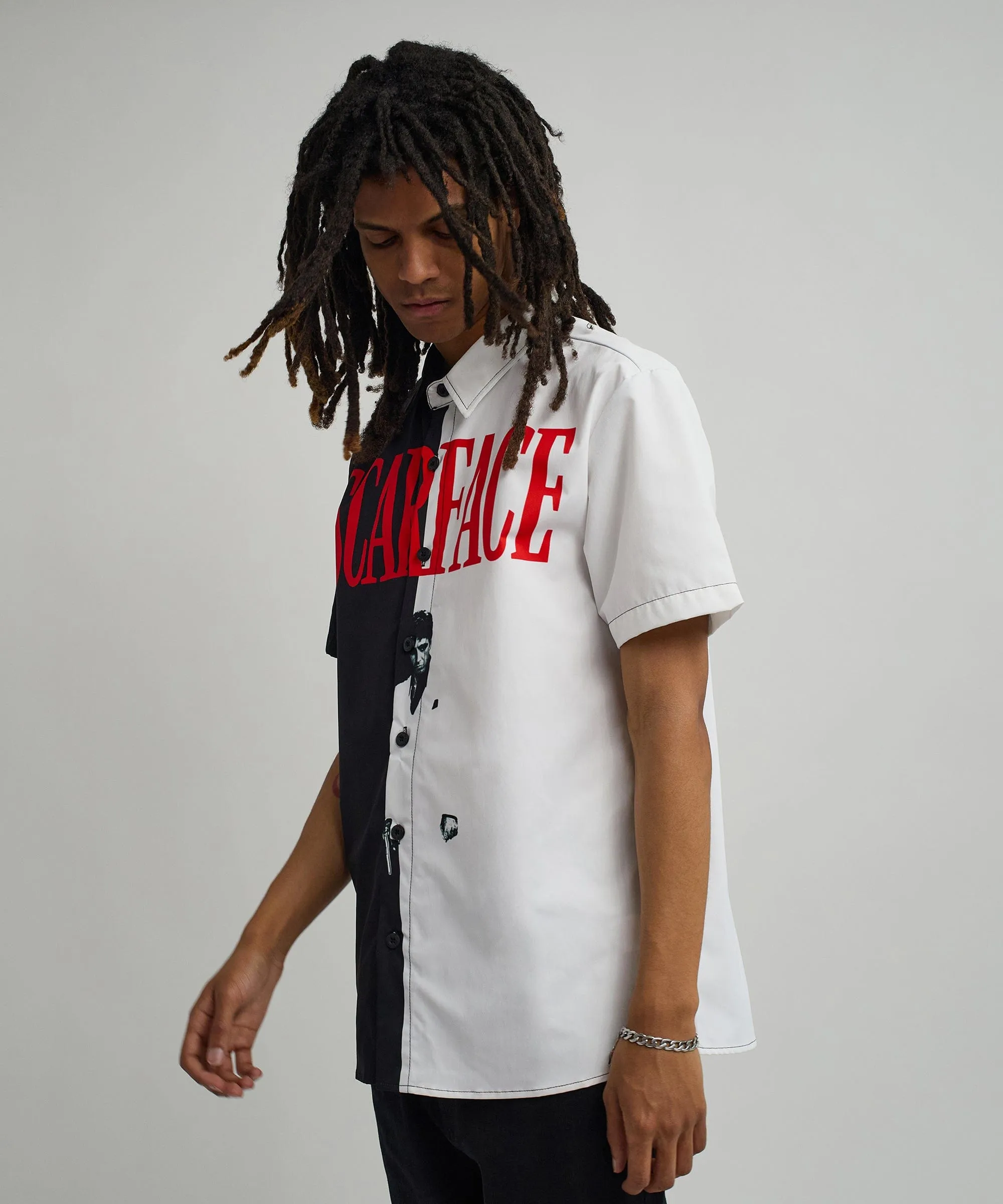 Scarface Split Woven Short Sleeve Shirt