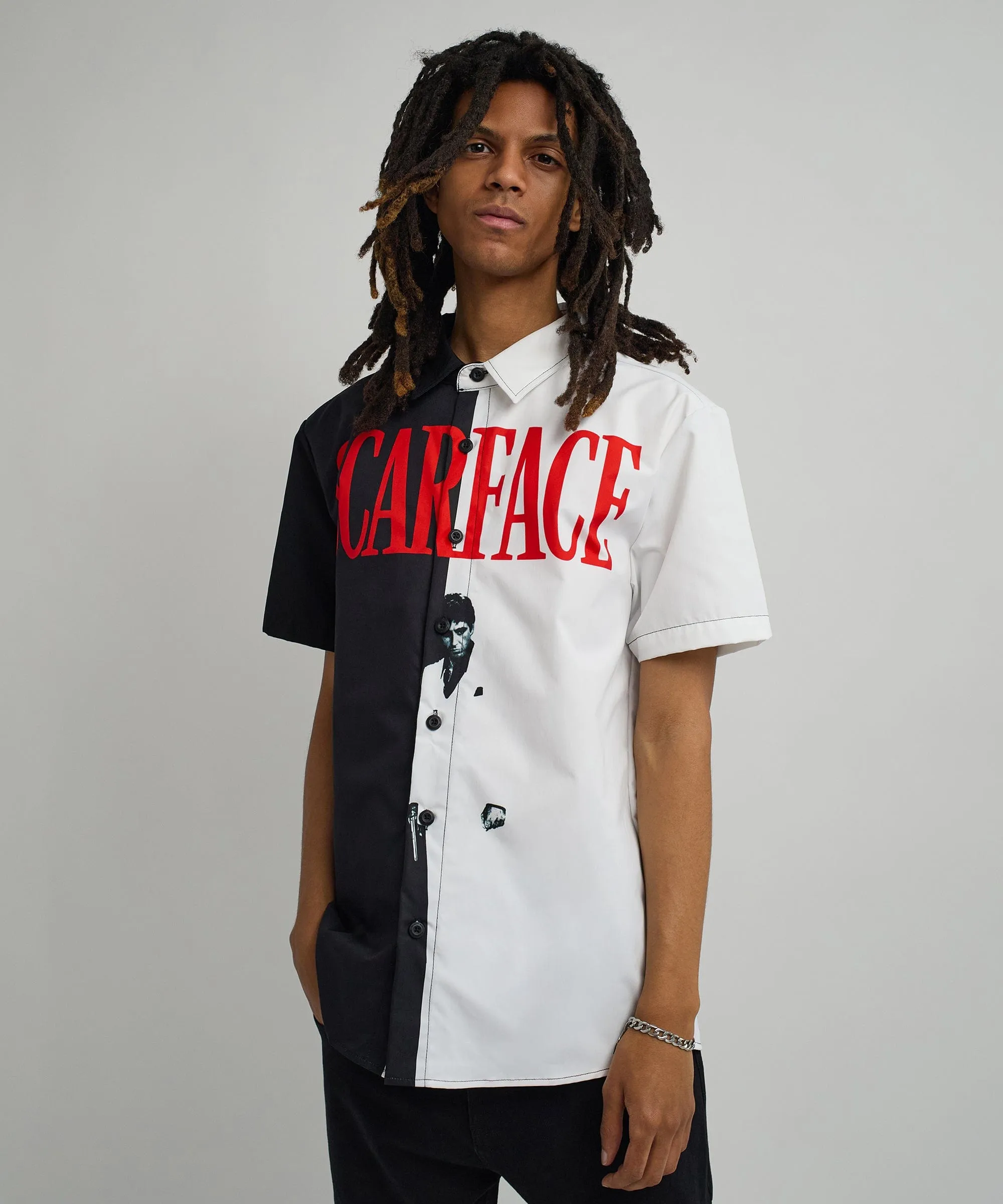 Scarface Split Woven Short Sleeve Shirt