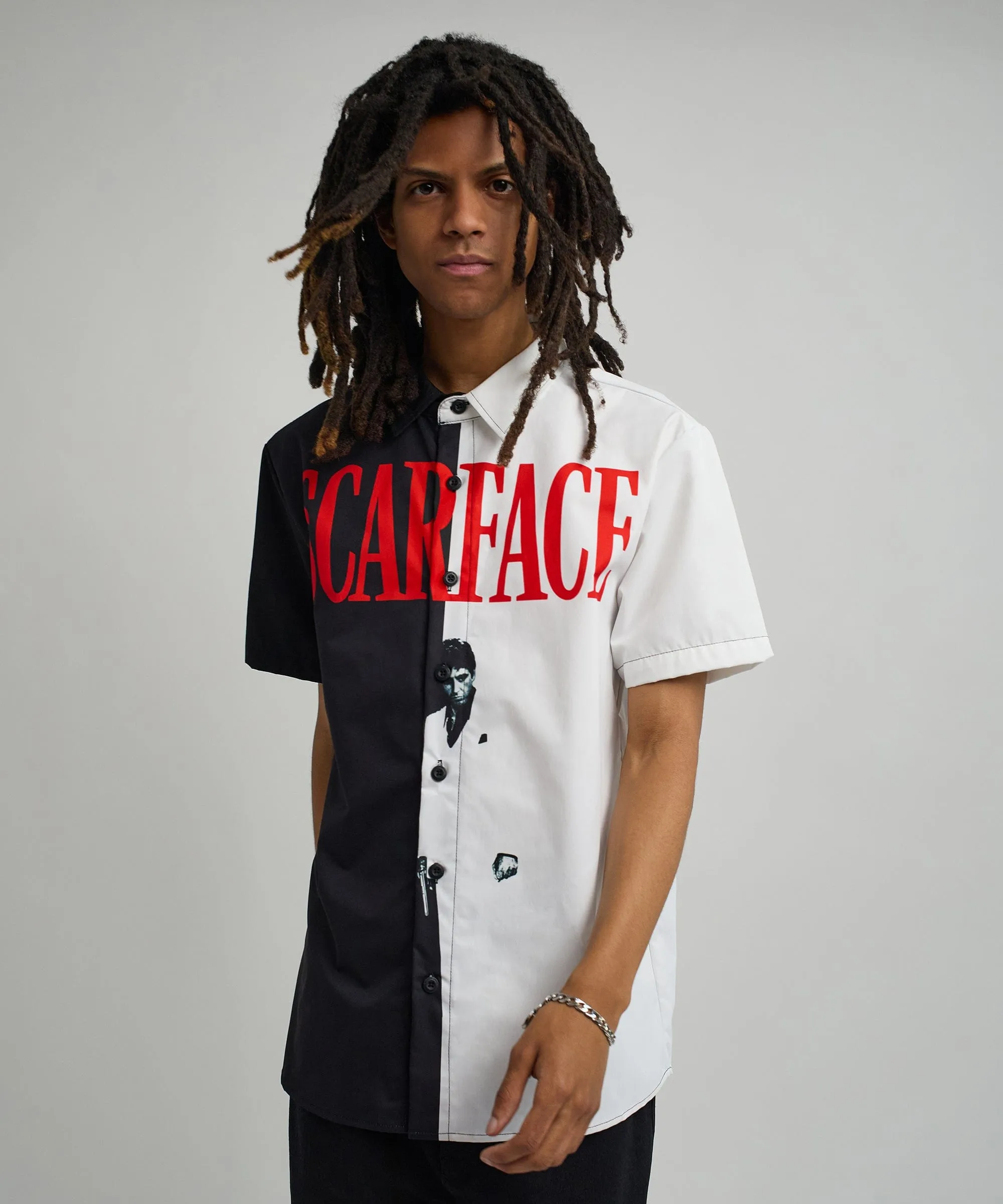 Scarface Split Woven Short Sleeve Shirt