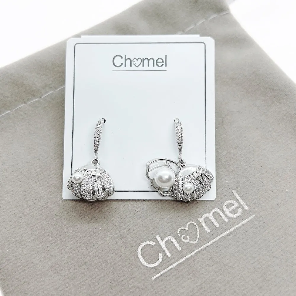 Shell Cubic Zirconia Earrings