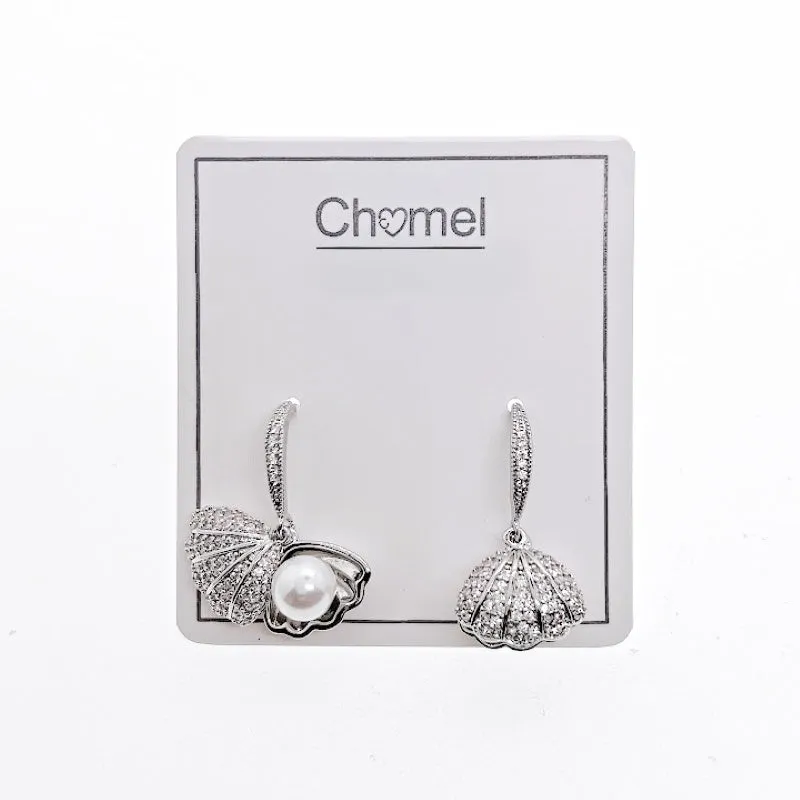 Shell Cubic Zirconia Earrings