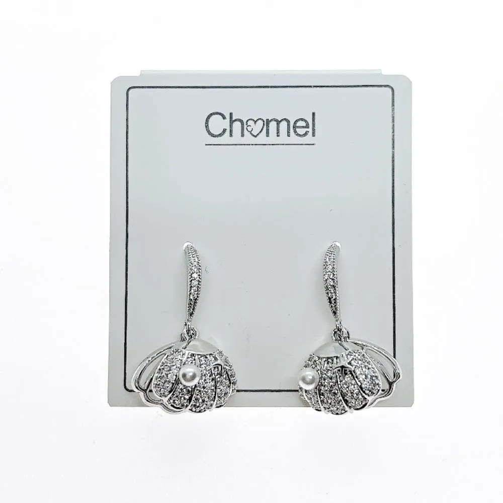 Shell Cubic Zirconia Earrings