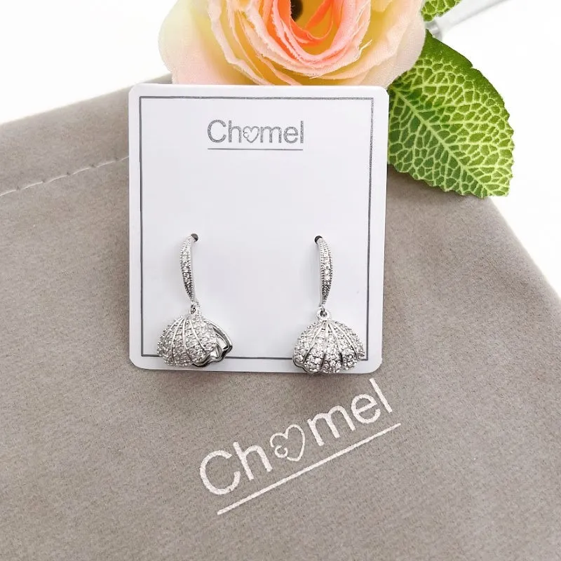 Shell Cubic Zirconia Earrings