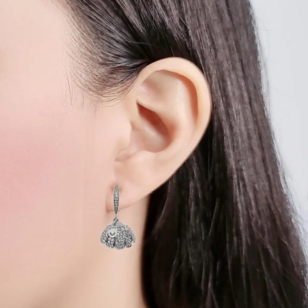 Shell Cubic Zirconia Earrings