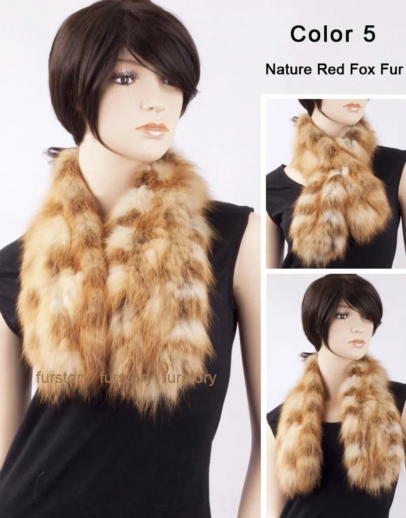 Silver Fox Fur or Fox Fur Scarf Wrap Cape Shawl Neck Warmer 3 Colors NEW FS050204