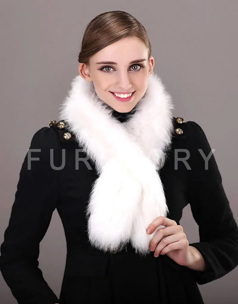 Silver Fox Fur or Fox Fur Scarf Wrap Cape Shawl Neck Warmer 3 Colors NEW FS050204