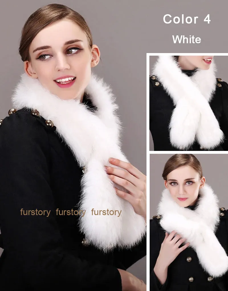 Silver Fox Fur or Fox Fur Scarf Wrap Cape Shawl Neck Warmer 3 Colors NEW FS050204