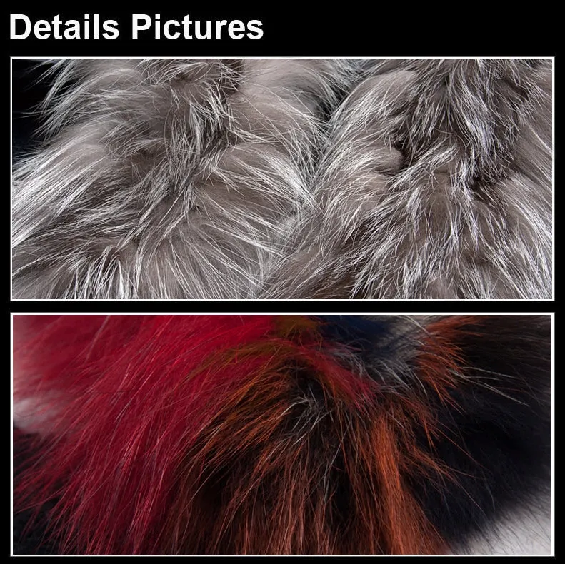 Silver Fox Fur or Fox Fur Scarf Wrap Cape Shawl Neck Warmer 3 Colors NEW FS050204