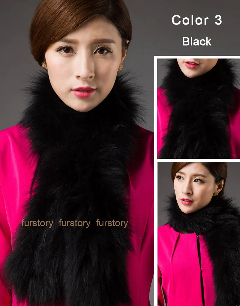 Silver Fox Fur or Fox Fur Scarf Wrap Cape Shawl Neck Warmer 3 Colors NEW FS050204