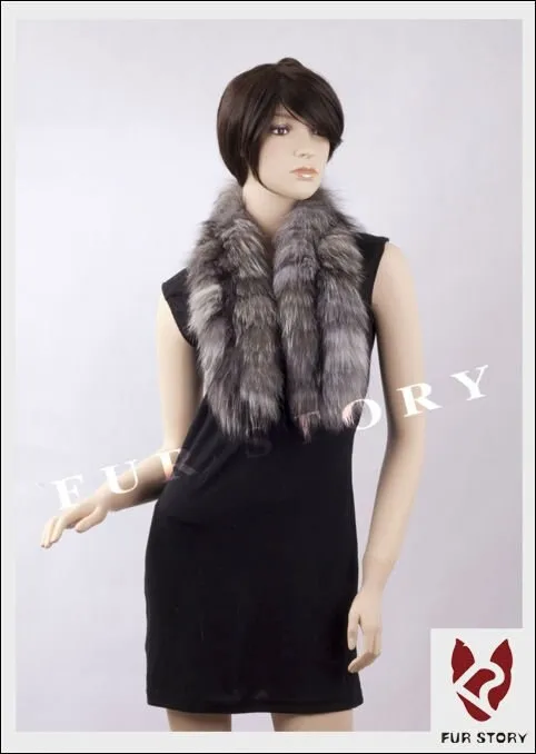 Silver Fox Fur or Fox Fur Scarf Wrap Cape Shawl Neck Warmer 3 Colors NEW FS050204