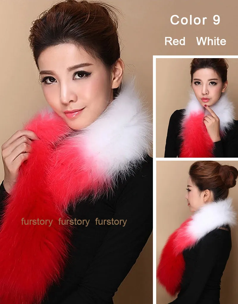 Silver Fox Fur or Fox Fur Scarf Wrap Cape Shawl Neck Warmer 3 Colors NEW FS050204