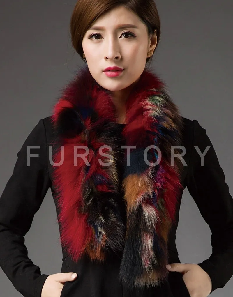 Silver Fox Fur or Fox Fur Scarf Wrap Cape Shawl Neck Warmer 3 Colors NEW FS050204