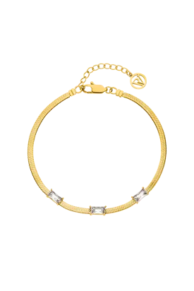 Sleek Baguette Bracelet 14K Gold Plated