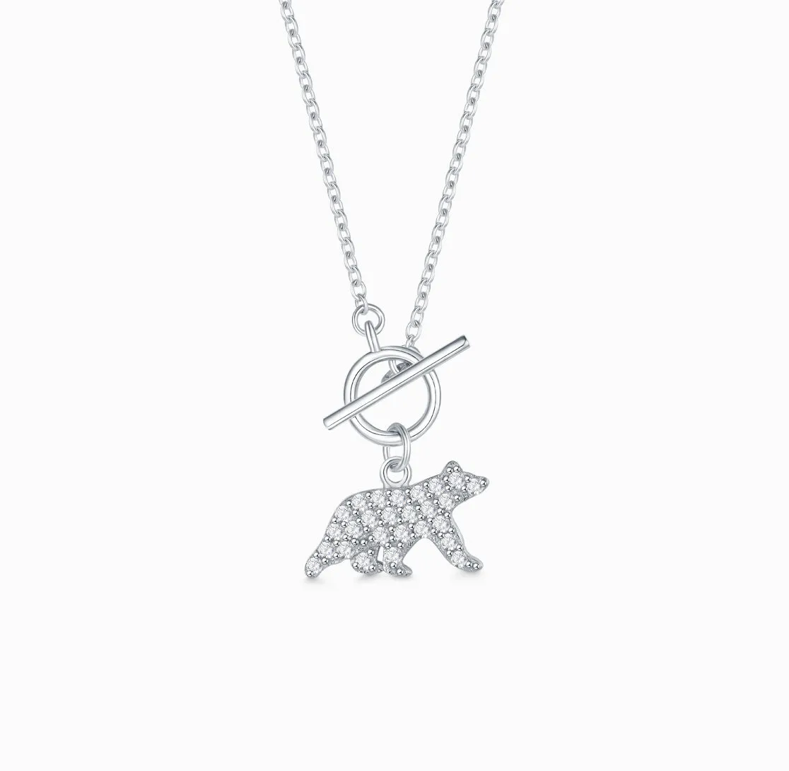 THIALH - Polar Paradise - Cubic Zirconia Polar Bear Necklace