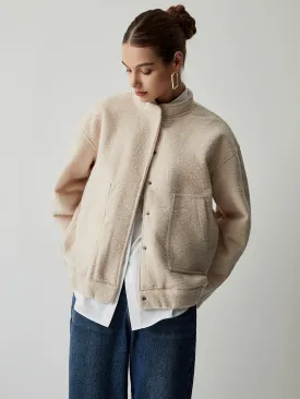 Toleet-Winter and Autumn Outfits Christmas/Thanksgiving_Button Down Double Trendy Pockets Bomber Jacket