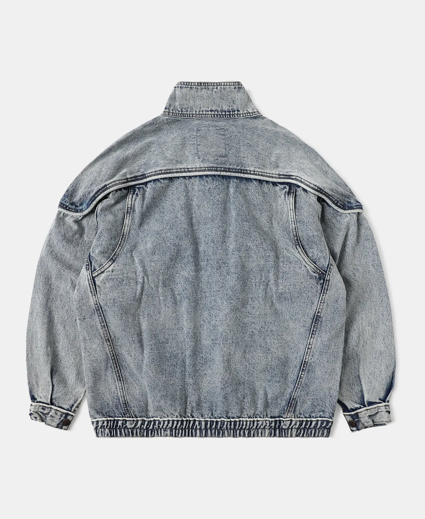 Trench Accent Snow Wash Denim Jacket