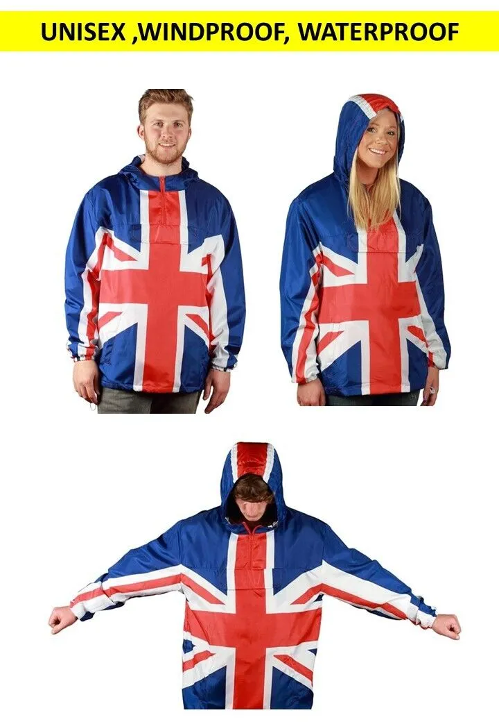 Union Jack Waterproof Unisex Hoodie Poncho - Brand New