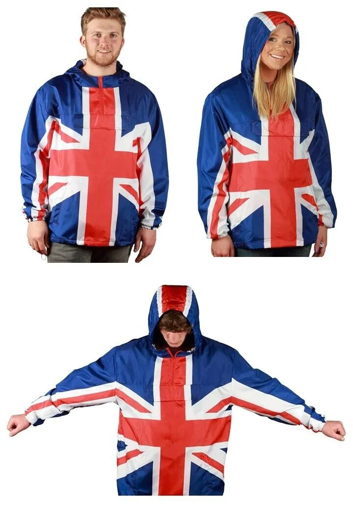 Union Jack Waterproof Unisex Hoodie Poncho - Brand New