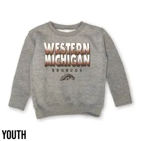 Western Michigan Bubble Fade Toddler Crewneck