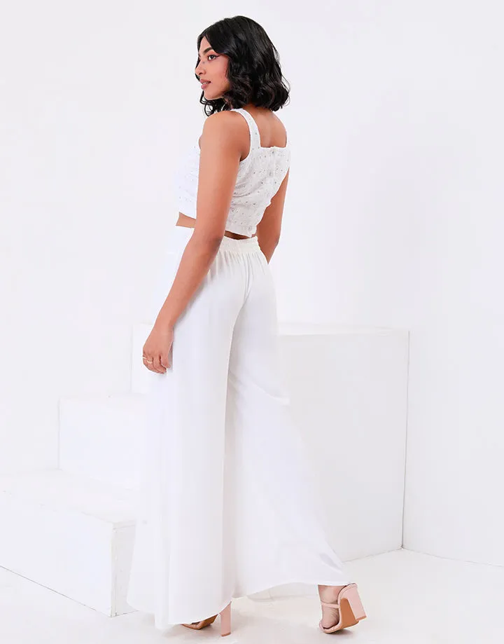 White Palazzo Pant with Lining